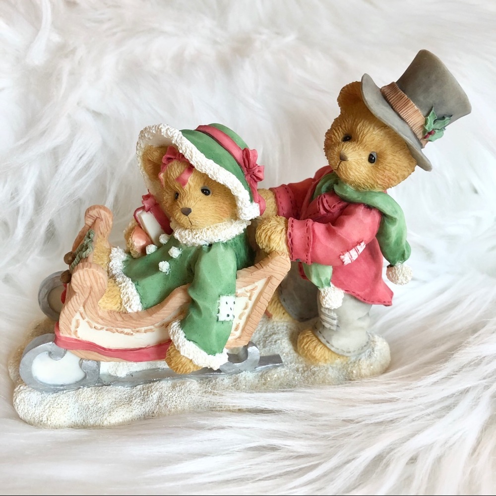 VTG CHERISHED TEDDIES Lindsey & Lyndon Figurine - Christmas Decor